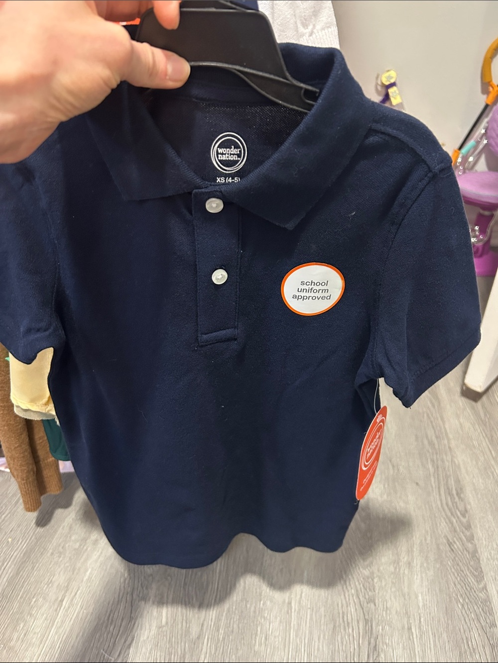 wonder nation Navy Blue Short-Sleeve Polo Shirt 4/5 polo